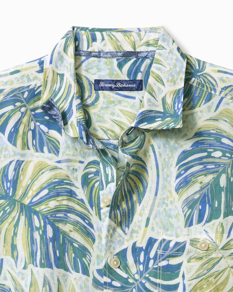 Big & Tall Sand Grand Monstera Linen-Blend Shirt