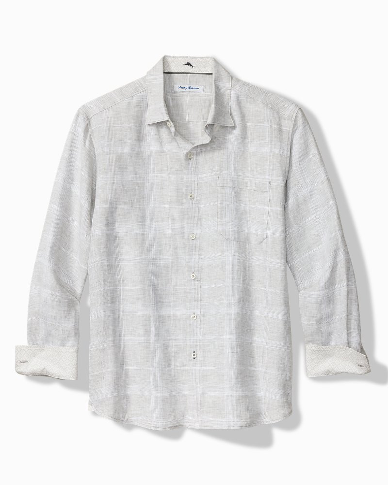 Big & Tall Paradisio Plaid Linen Long-Sleeve Shirt
