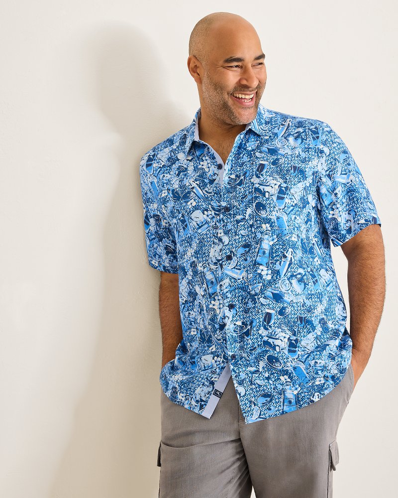 Big & Tall Island Mixer Silk Camp Shirt