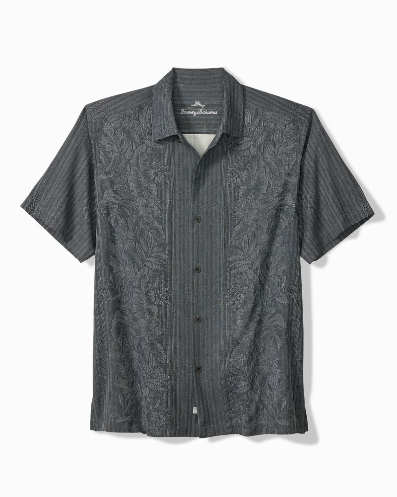 Big & Tall Maui Border Silk Camp Shirt