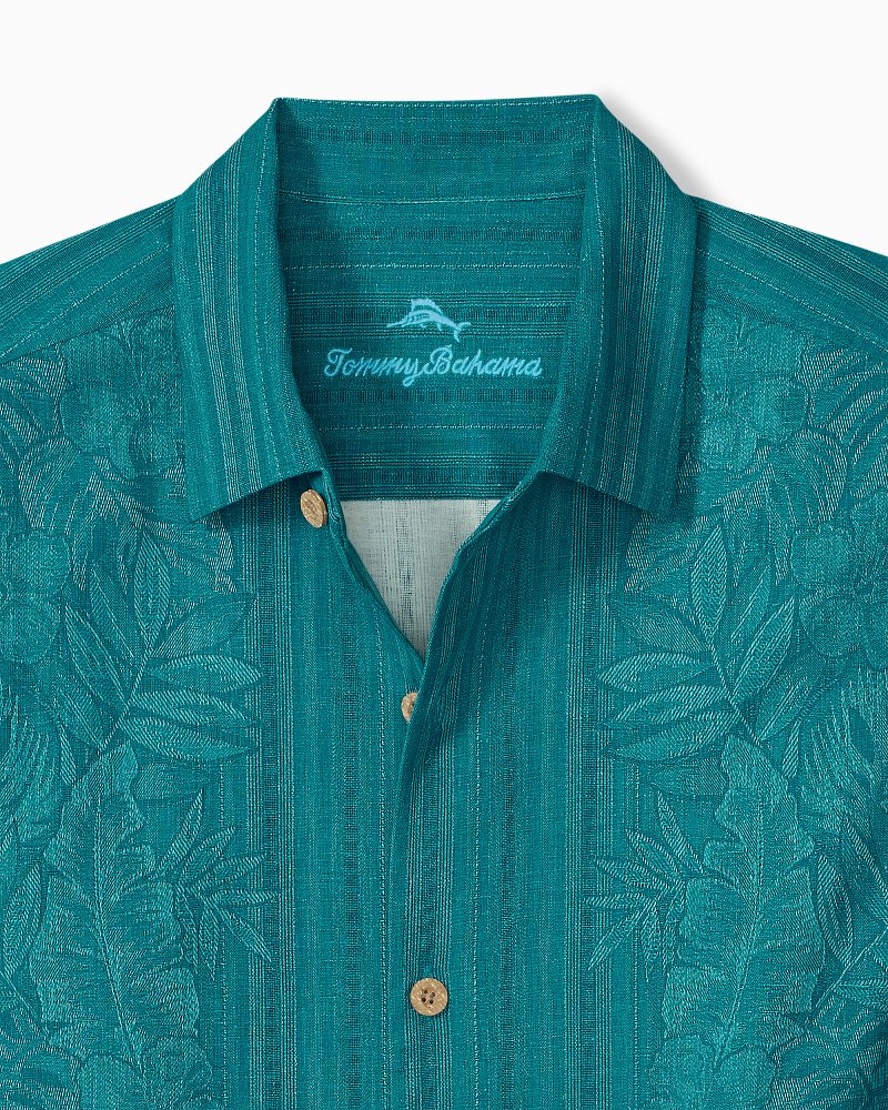 Big & Tall Maui Border Silk Camp Shirt