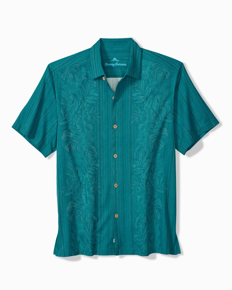 Big & Tall Maui Border Silk Camp Shirt