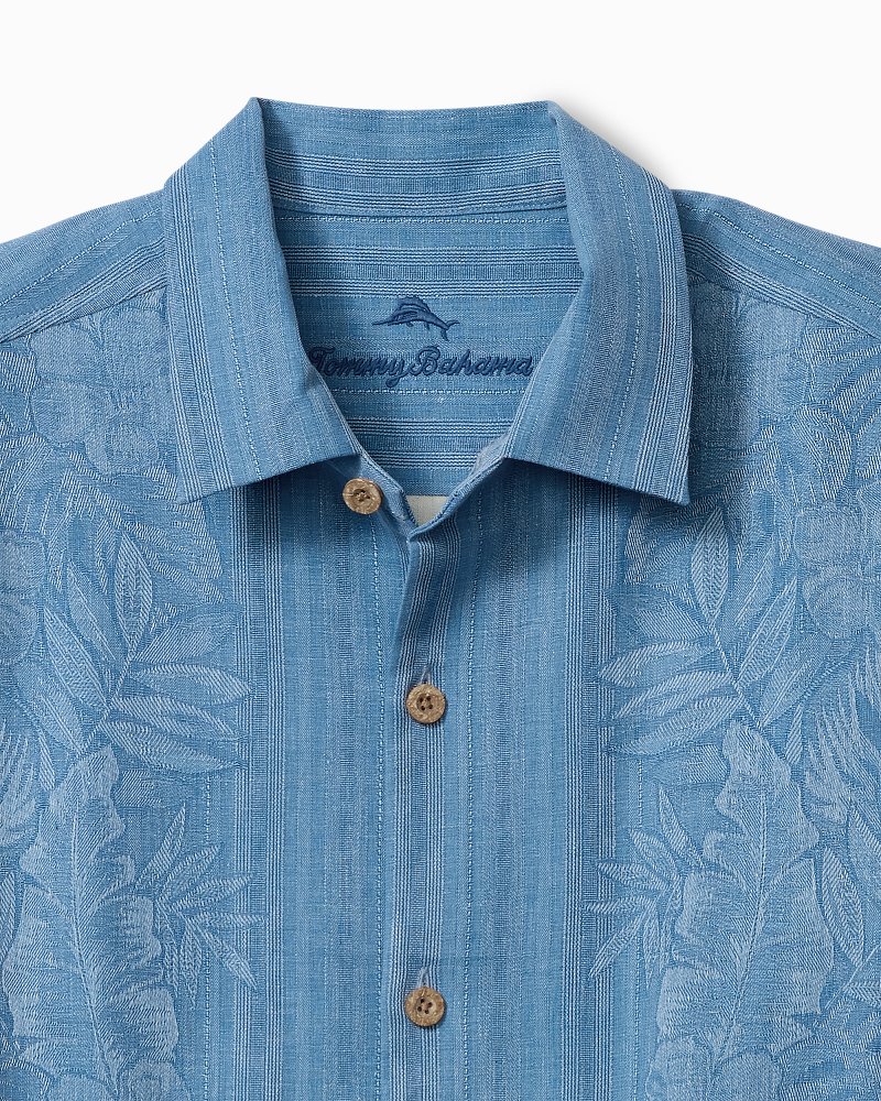 Big & Tall Maui Border Silk Camp Shirt