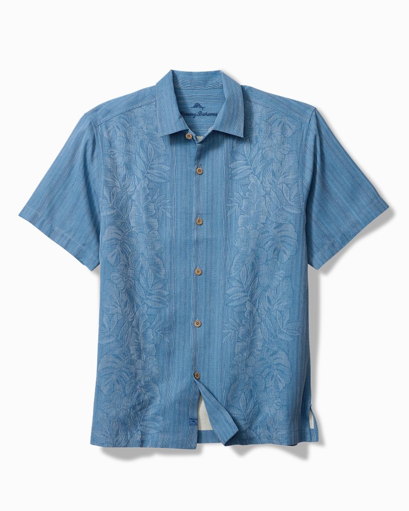 Big & Tall Maui Border Silk Camp Shirt