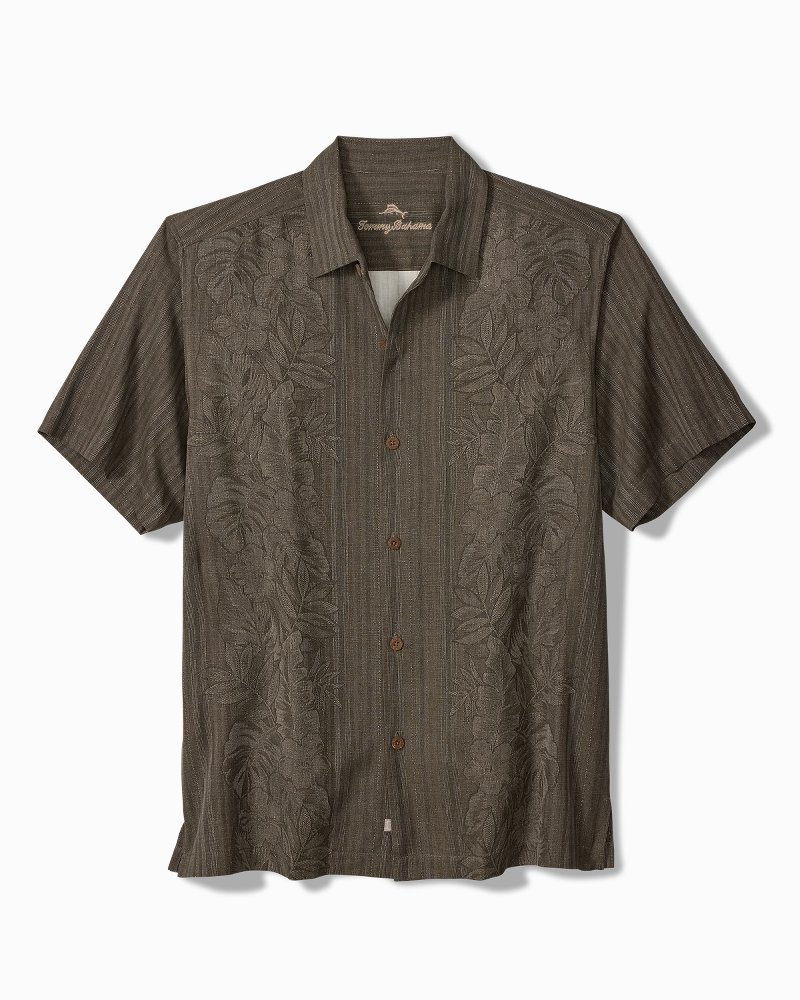 Big & Tall Maui Border Silk Camp Shirt