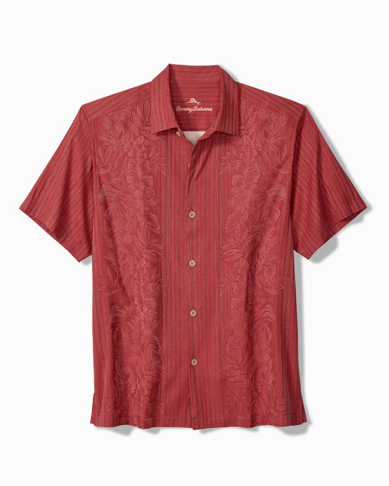 Big & Tall Maui Border Silk Camp Shirt