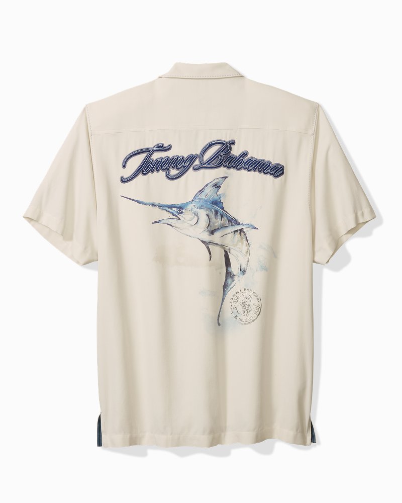 Big & Tall Marlin Paradise Silk Camp Shirt