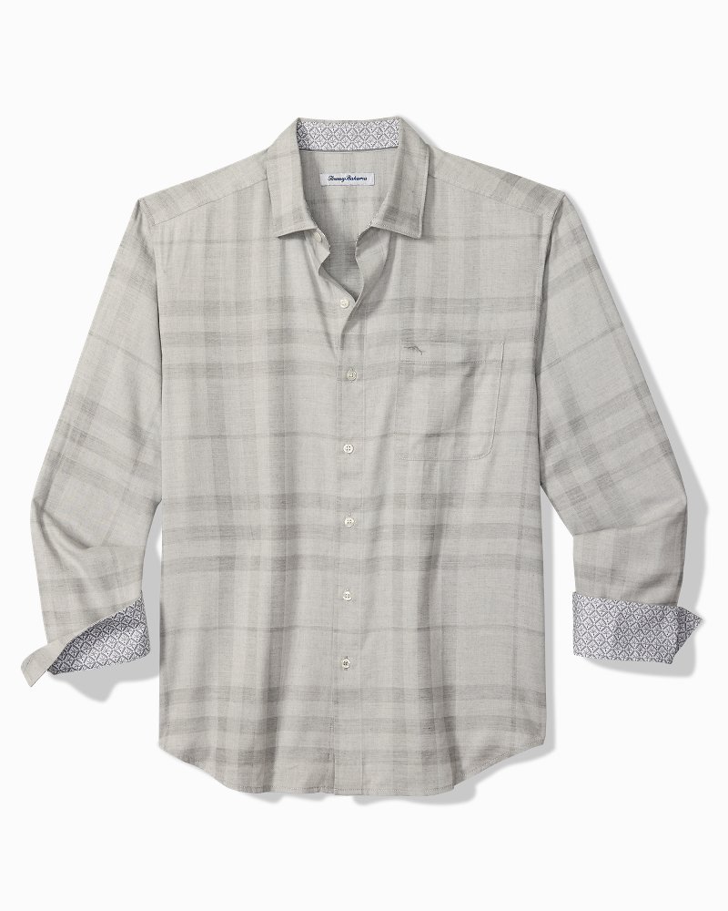Big & Tall Silver Mist Plaid IslandZone Shirt