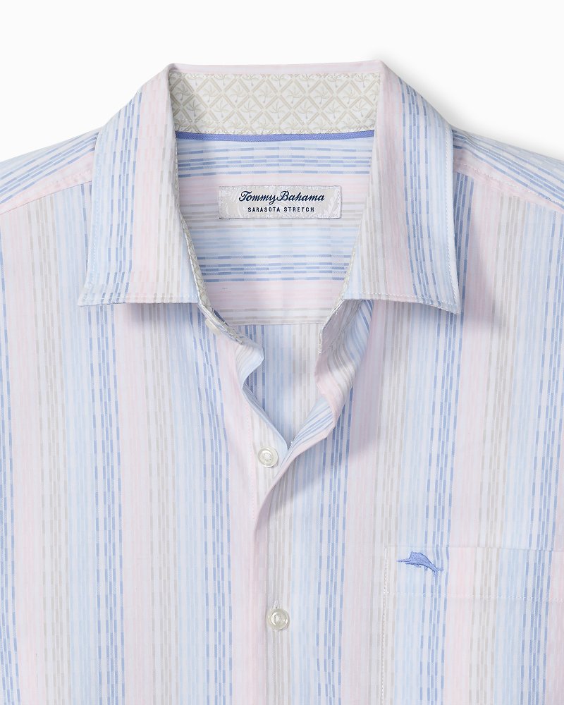 Big & Tall Sarasota Stretch Villa Stripe IslandZone Shirt C62