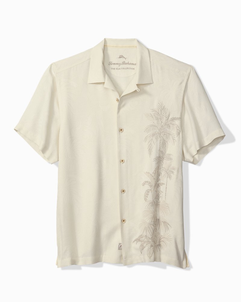 Big & Tall Golden Palms Silk Camp Shirt