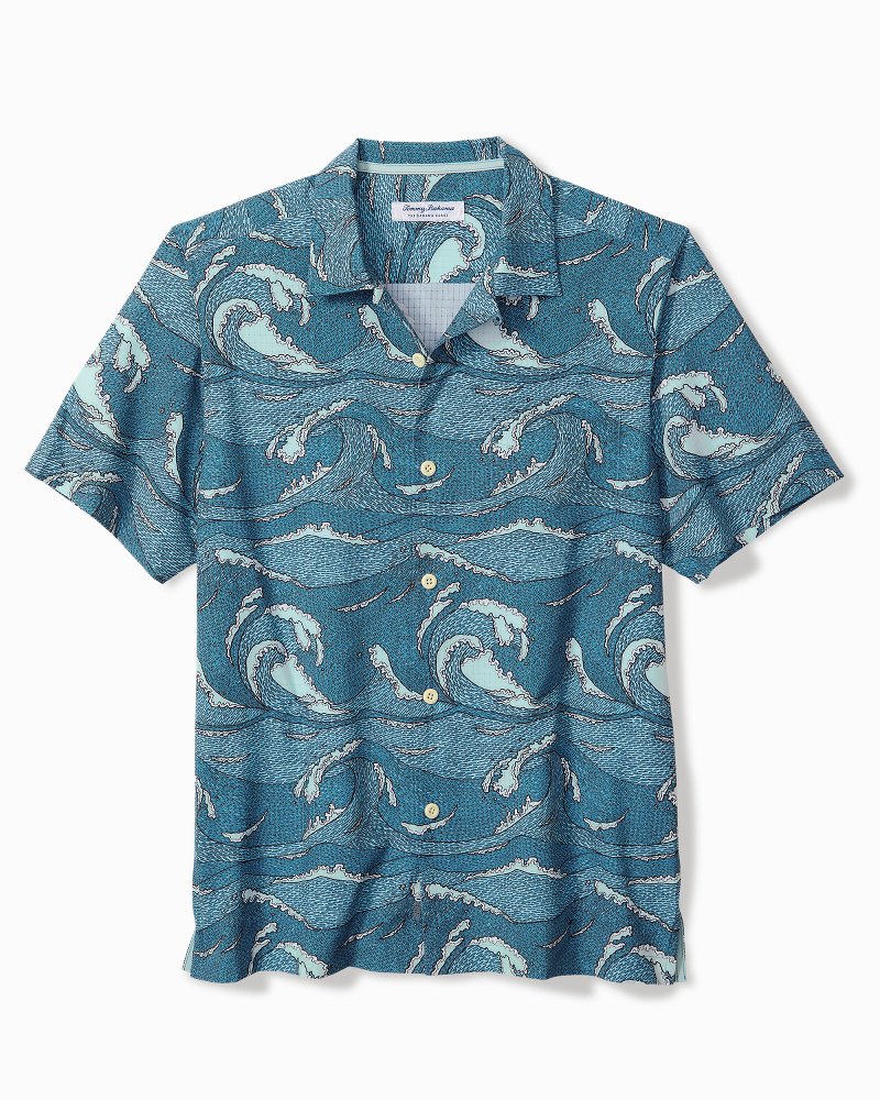 Big & Tall Bahama Coast Wavescape Oasis IslandZone Camp Shirt