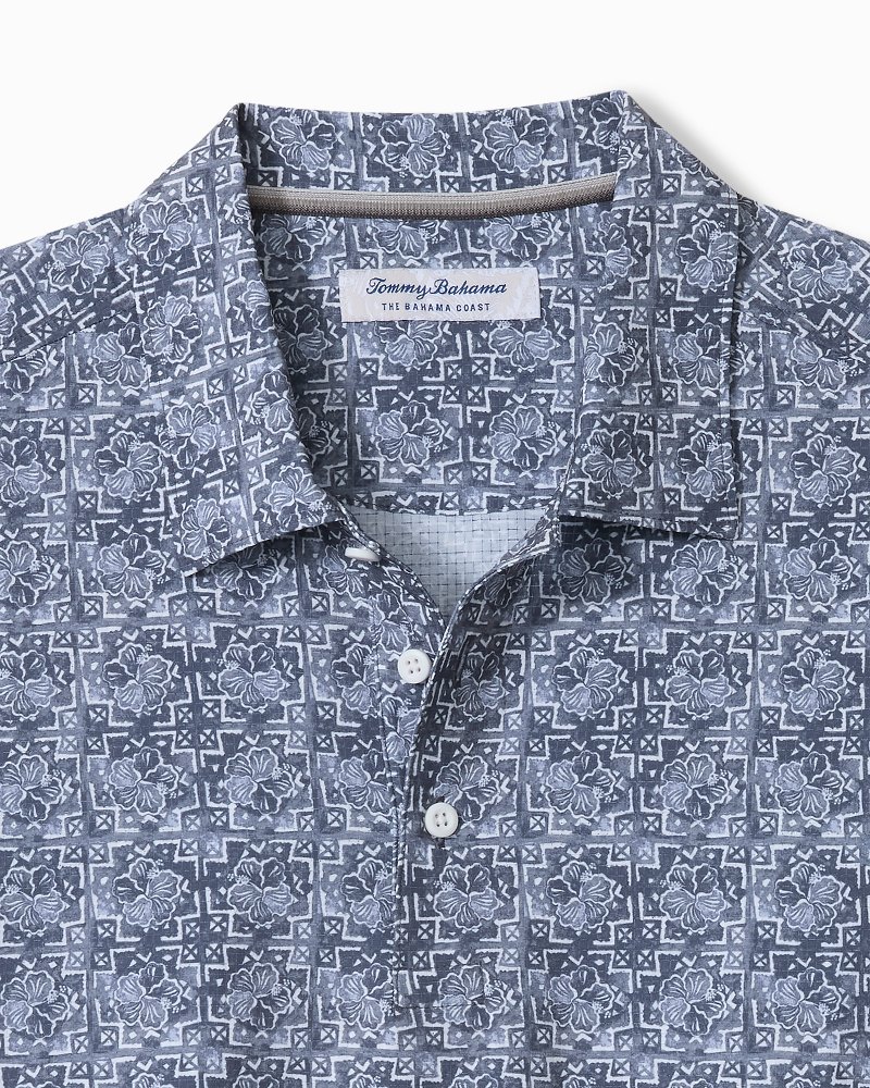 Big & Tall Bahama Coast Flora Tiles IslandZone Polo