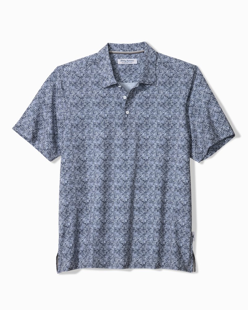 Big & Tall Bahama Coast Flora Tiles IslandZone Polo