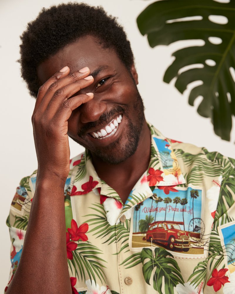 Big & Tall Santa's Day Off Silk Camp Shirt