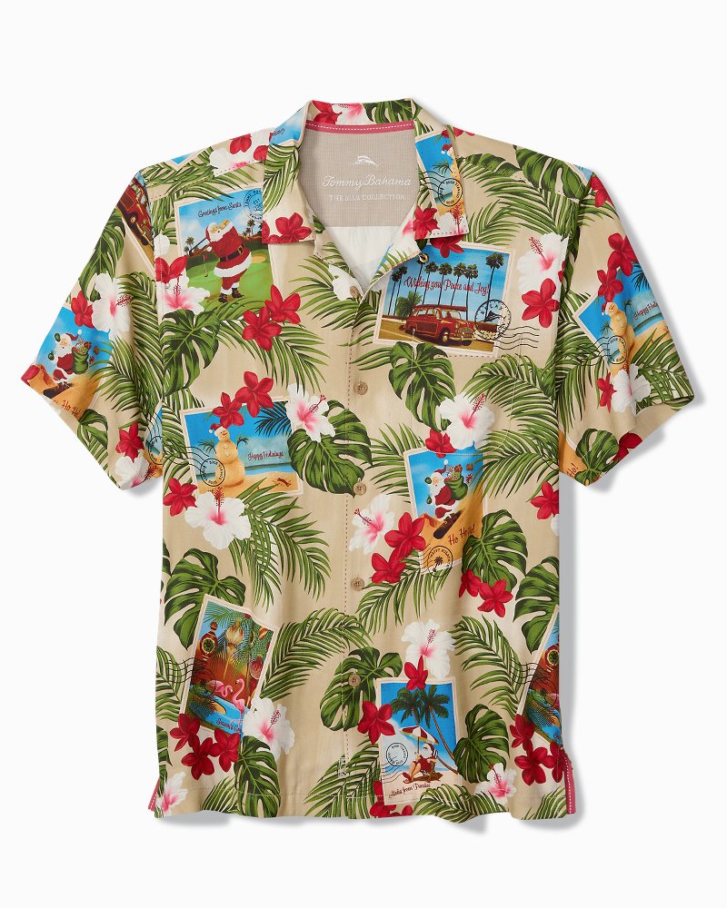 Big & Tall Santa's Day Off Silk Camp Shirt