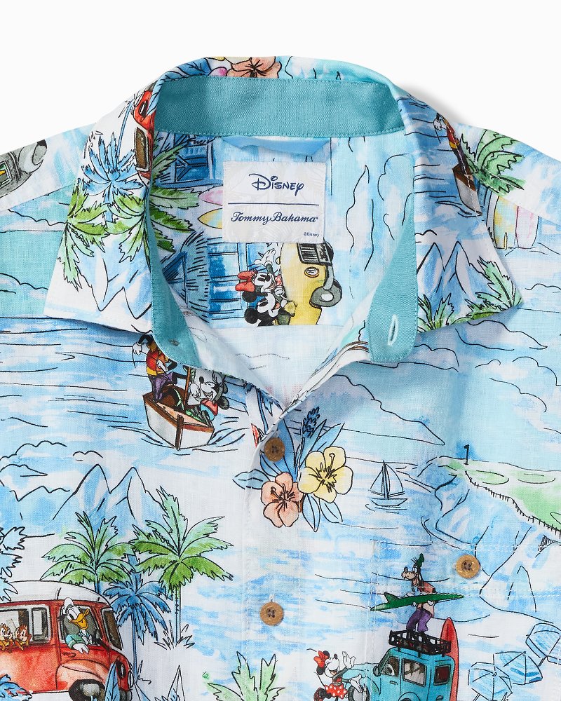 Big & Tall Disney Adventourous Ears Short-Sleeve Linen Shirt