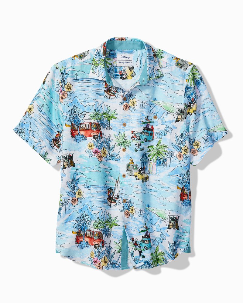 Big & Tall Disney Adventourous Ears Short-Sleeve Linen Shirt