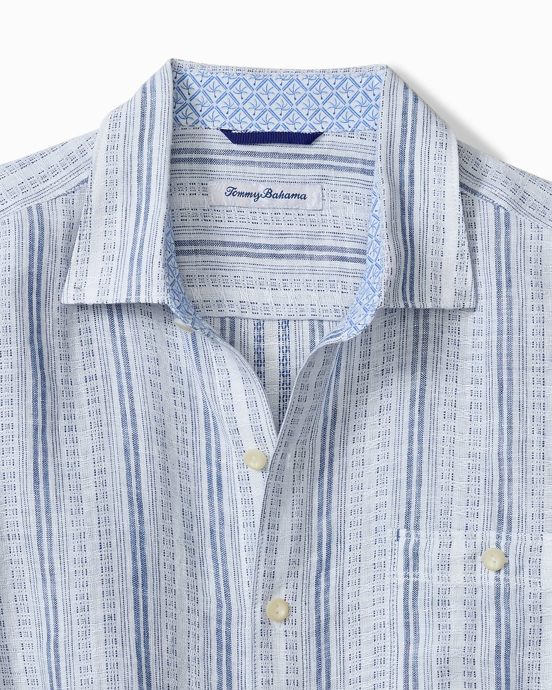 Big & Tall Blue Royale Stripe Linen Long-Sleeve Shirt