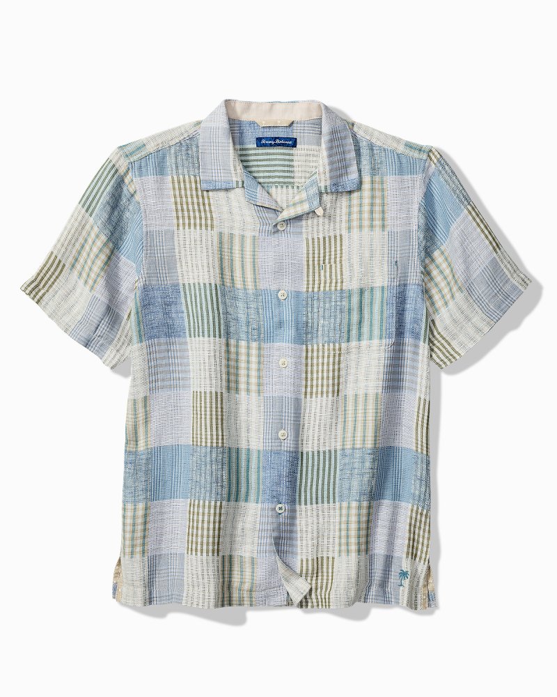 Big & Tall Patchwork Sands Linen-Blend Camp Shirt