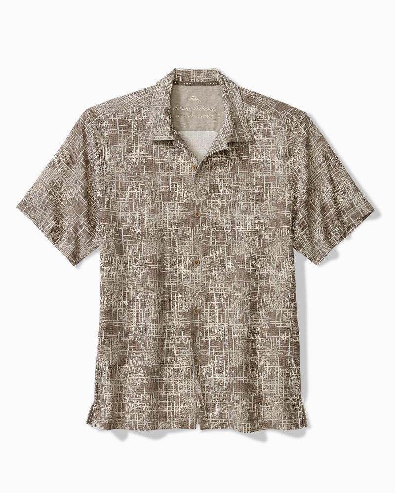 Big & Tall Bamboo Weave Silk Camp Shirts