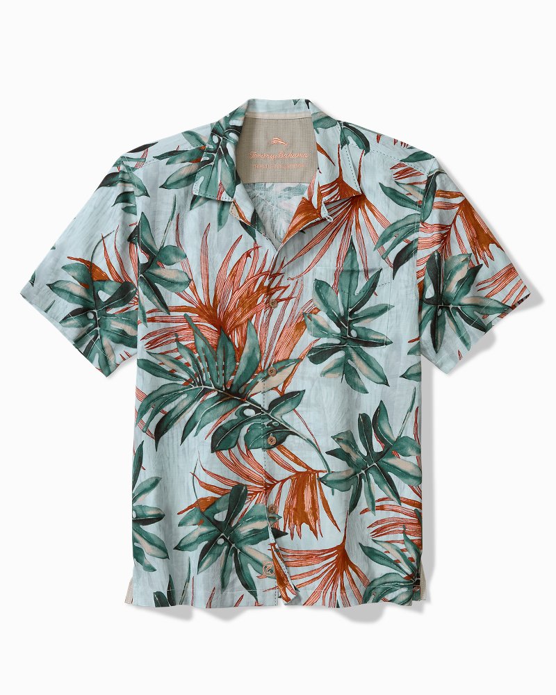 Big & Tall Tidal Fronds Silk Camp Shirt