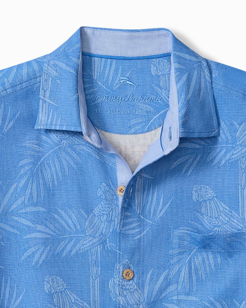 Big & Tall Palm Perch Silk Camp Shirt