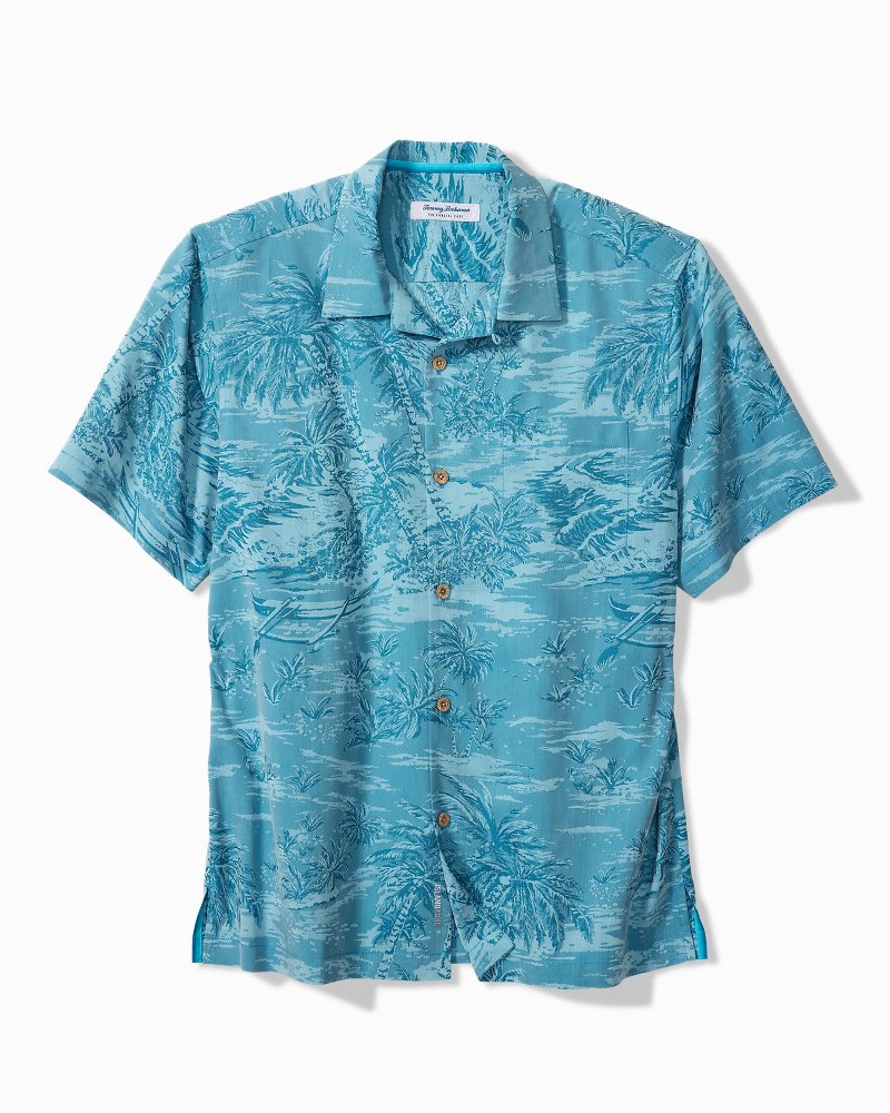 Big & Tall Coastal Ease Palms IslandZone Camp Shirt