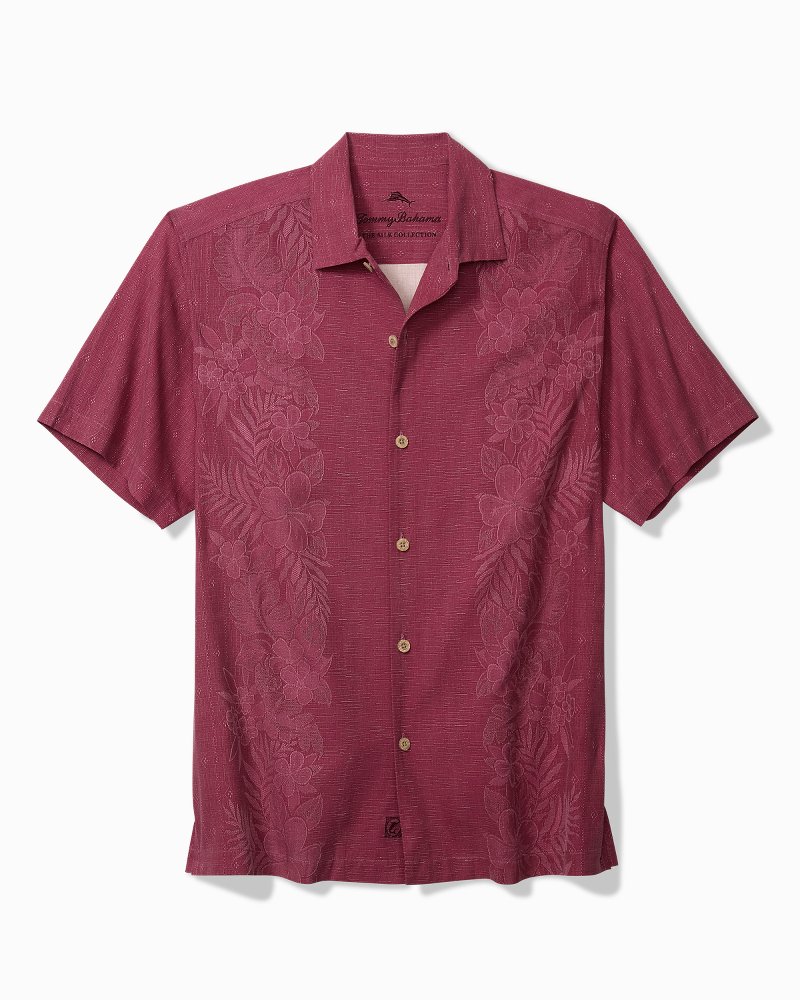 Big & Tall Kona Luxe Border Silk Camp Shirt