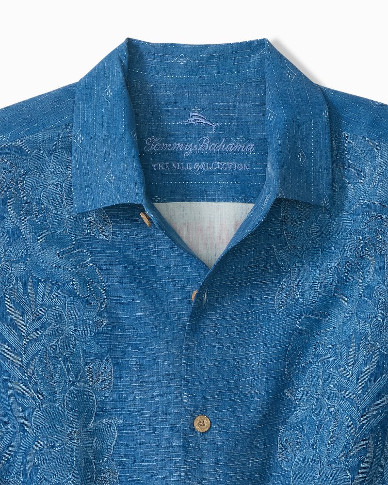 Big & Tall Kona Luxe Border Silk Camp Shirt