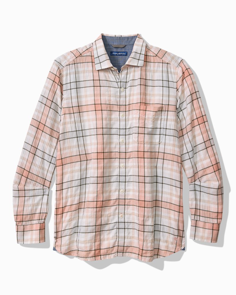 Big & Tall Crinkle Cay Check Cotton-Blend Shirt