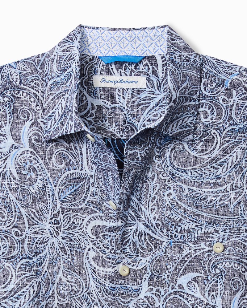 Big & Tall Painterly Paisley Linen Long-Sleeve Shirt