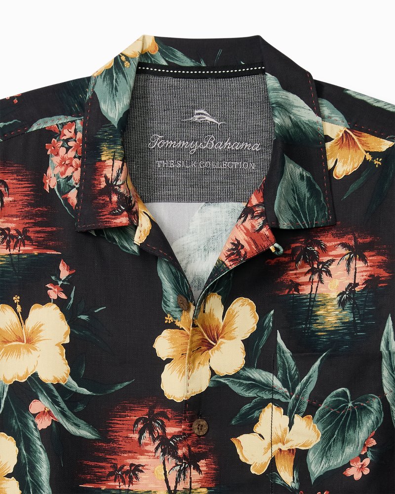 Big & Tall Kua Sunset Silk Camp Shirt