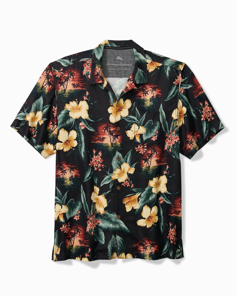 Big & Tall Kua Sunset Silk Camp Shirt