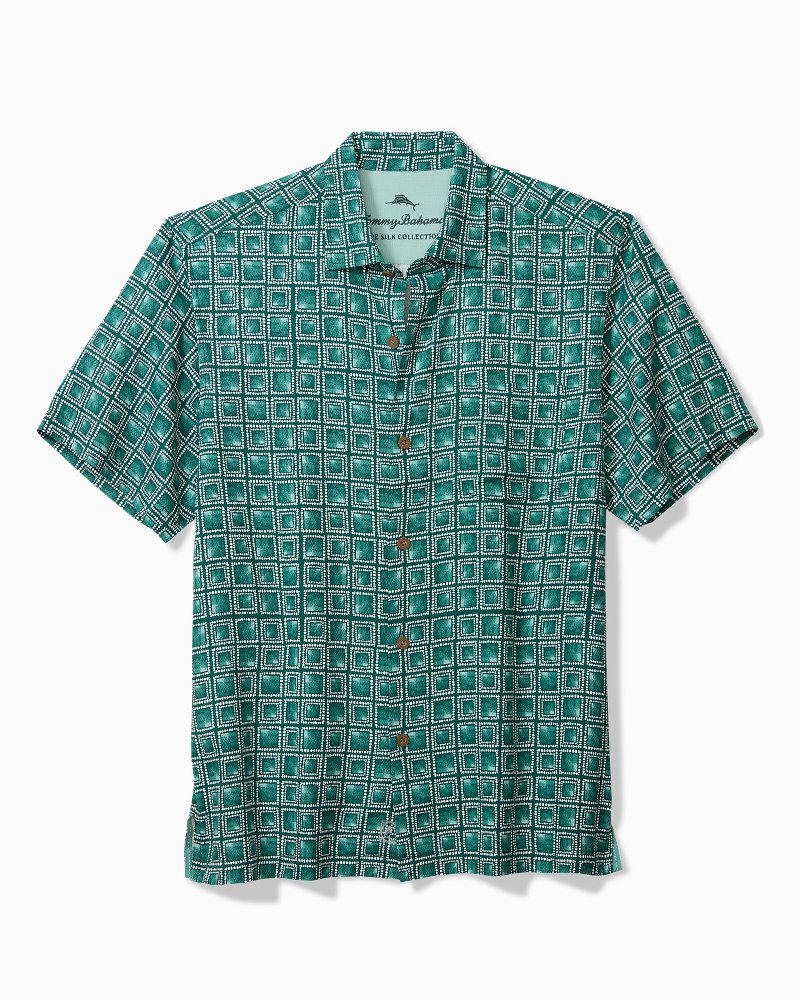 Big & Tall Torres Tiles Silk Camp Shirt