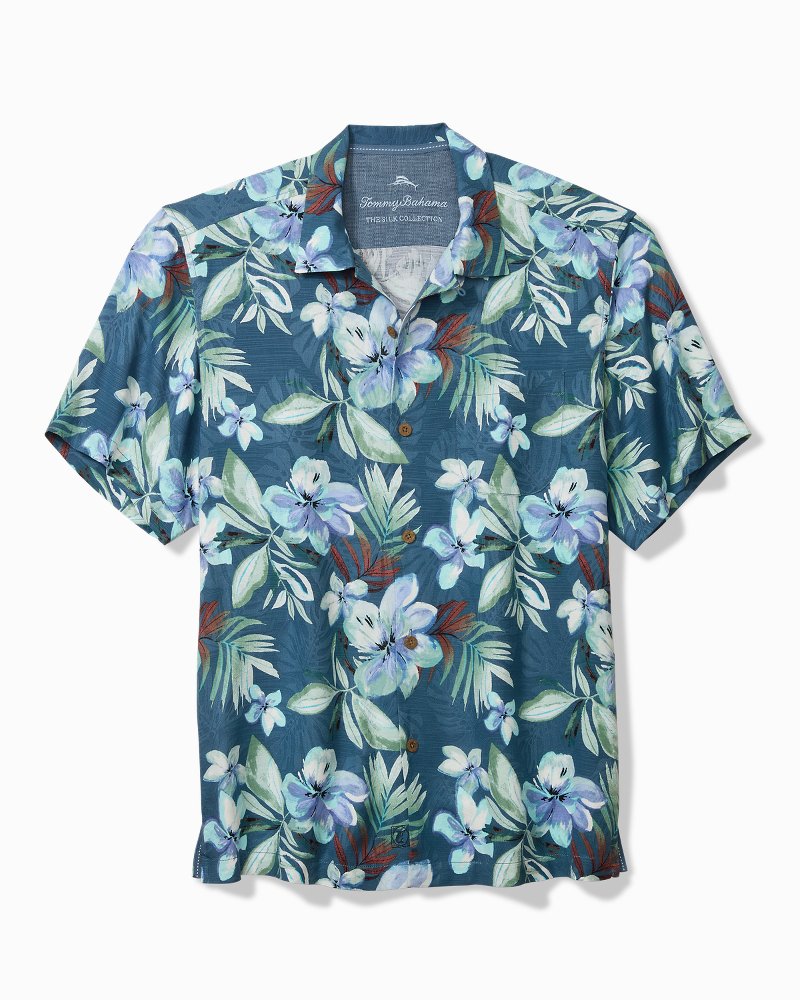 Big & Tall Hibiscus Bluff Silk Camp Shirt
