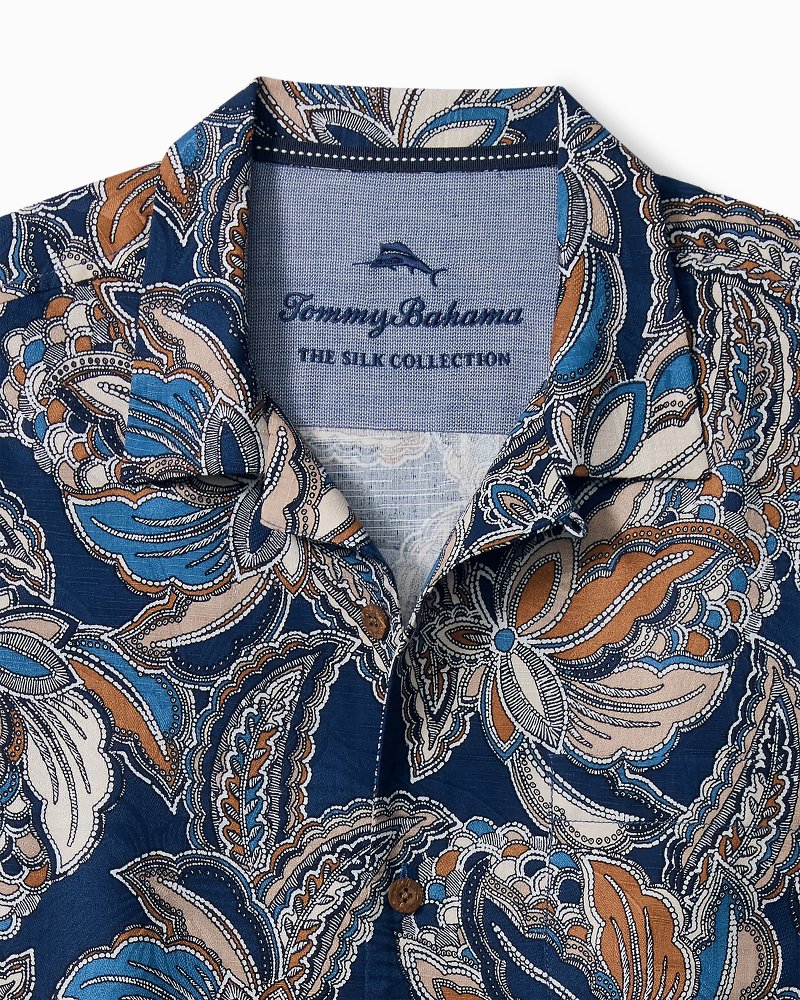 Big & Tall Plaza De Paisley Silk Camp Shirt