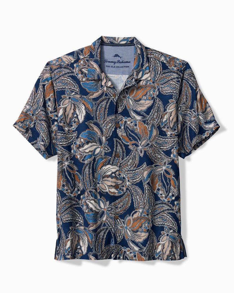Big & Tall Plaza De Paisley Silk Camp Shirt