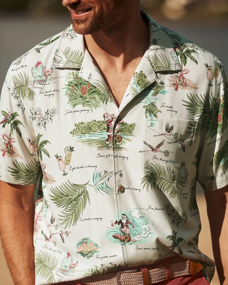 Big & Tall Sleigh the Waves Silk Camp Shirt