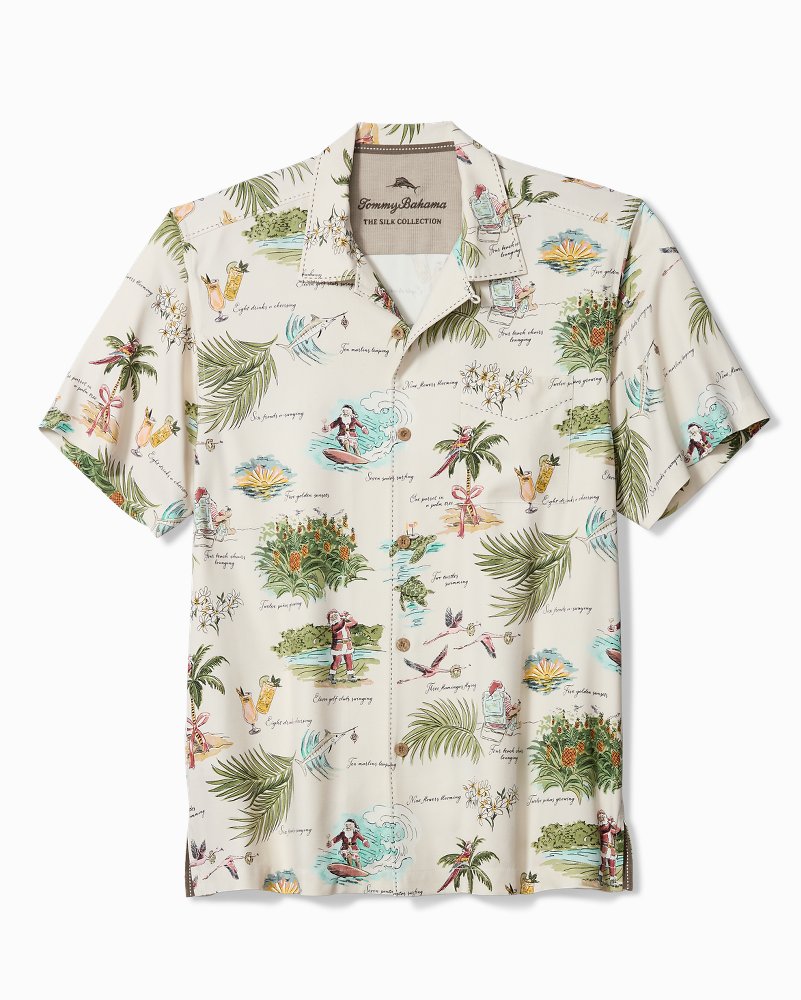 Big & Tall Sleigh the Waves Silk Camp Shirt
