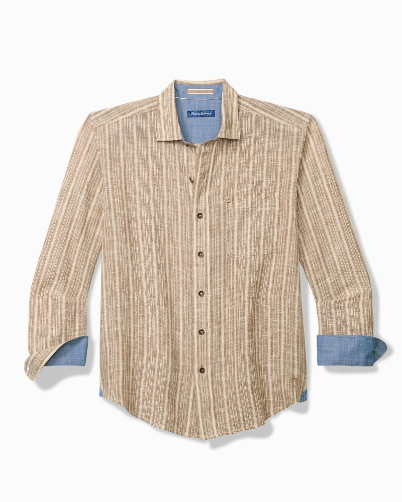 Big & Tall Carlsbad Stripe Linen-Blend Long-Sleeve Shirt