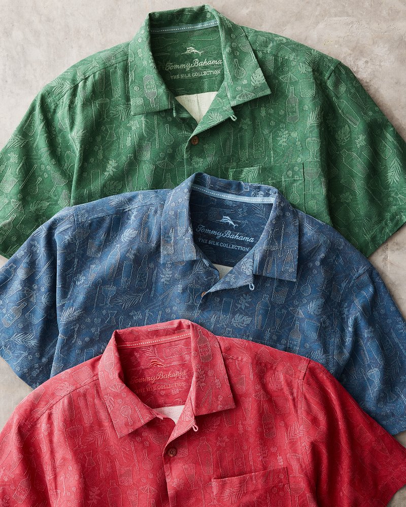 Big & Tall Micro Mixers Silk Camp Shirt