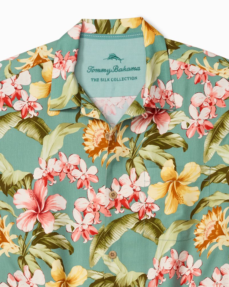 Big & Tall Flora Summer Silk Camp Shirt
