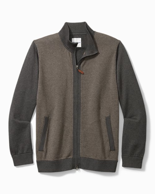 Big & Tall Diamond Spring Full-Zip Sweater Jacket
