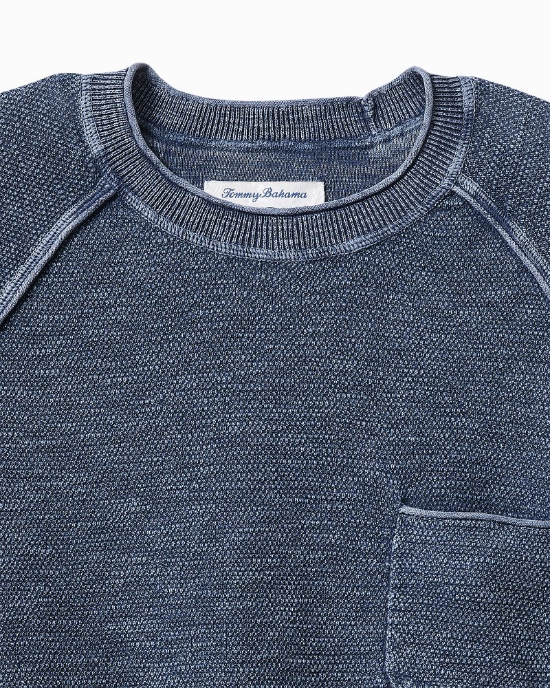 Big & Tall Saltwater Lightweight Textured Crew Sweater