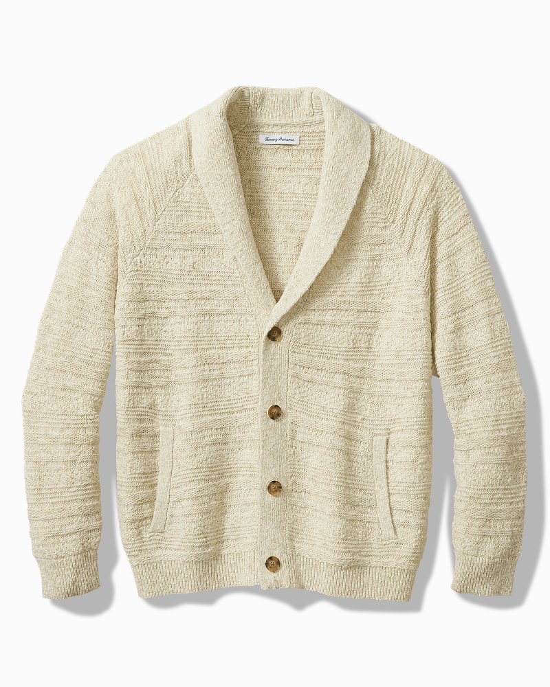 Big & Tall Beachy Marl Linen-Blend Cardigan