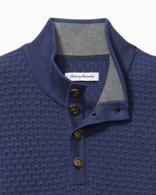Big & Tall Sandbar Button Mock-Neck Sweater