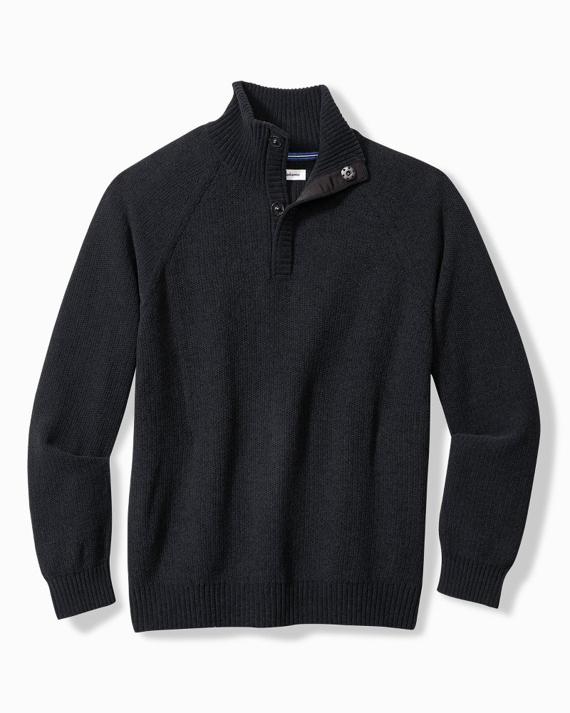 Big & Tall Shoreline Surfcomber Snap-Mock Sweater