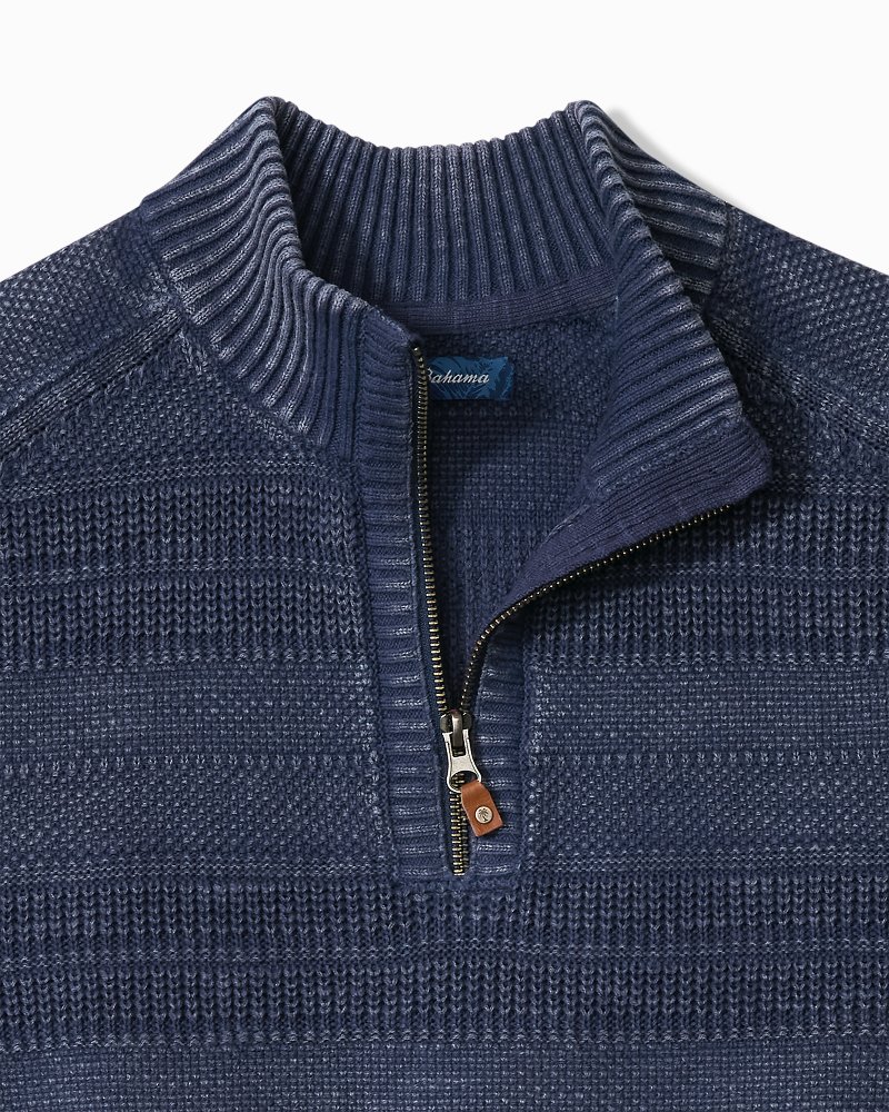 Big & Tall Saltwater Tides Textured Half-Zip Sweater