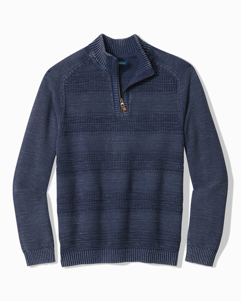 Big & Tall Saltwater Tides Textured Half-Zip Sweater