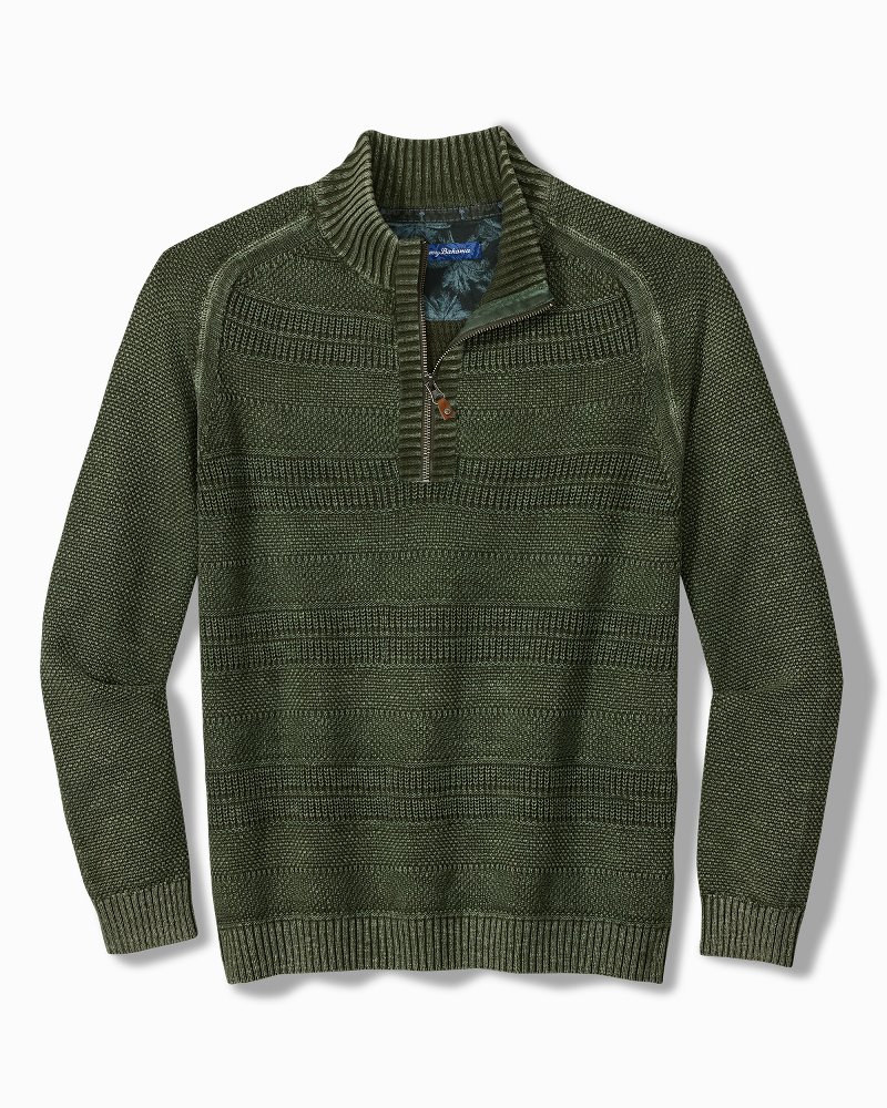 Big & Tall Saltwater Tides Textured Half-Zip Sweater